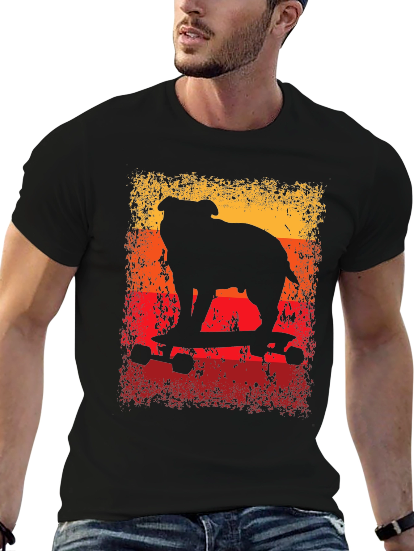 Bulldog Skateboard T-Shirt - Cool Graphic Tee