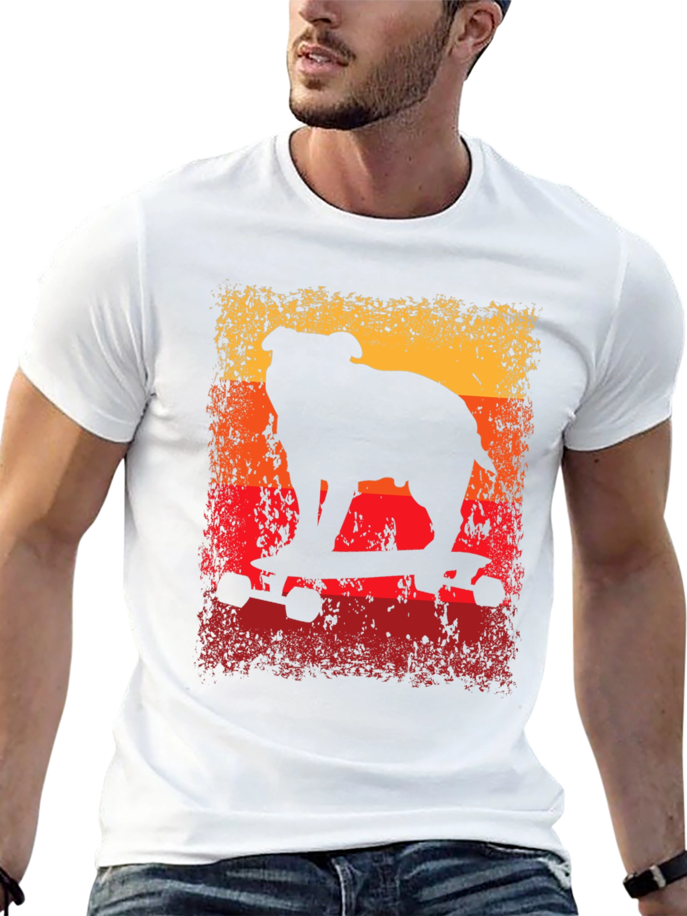 Bulldog Skateboard T-Shirt - Cool Graphic Tee