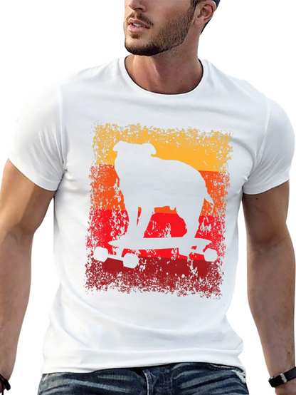 Bulldog Skateboard T-Shirt - Cool Graphic Tee