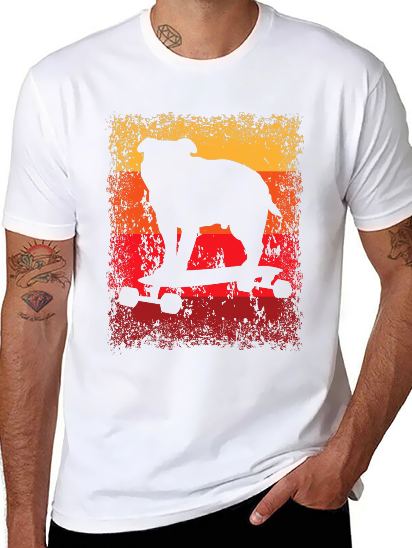 Bulldog Skateboard T-Shirt - Cool Graphic Tee