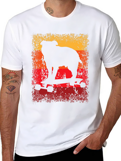 Bulldog Skateboard T-Shirt - Cool Graphic Tee