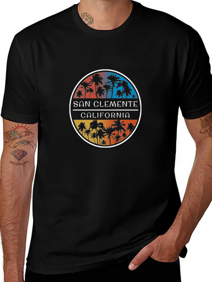 San Clemente California Palm Tree Graphic Tee