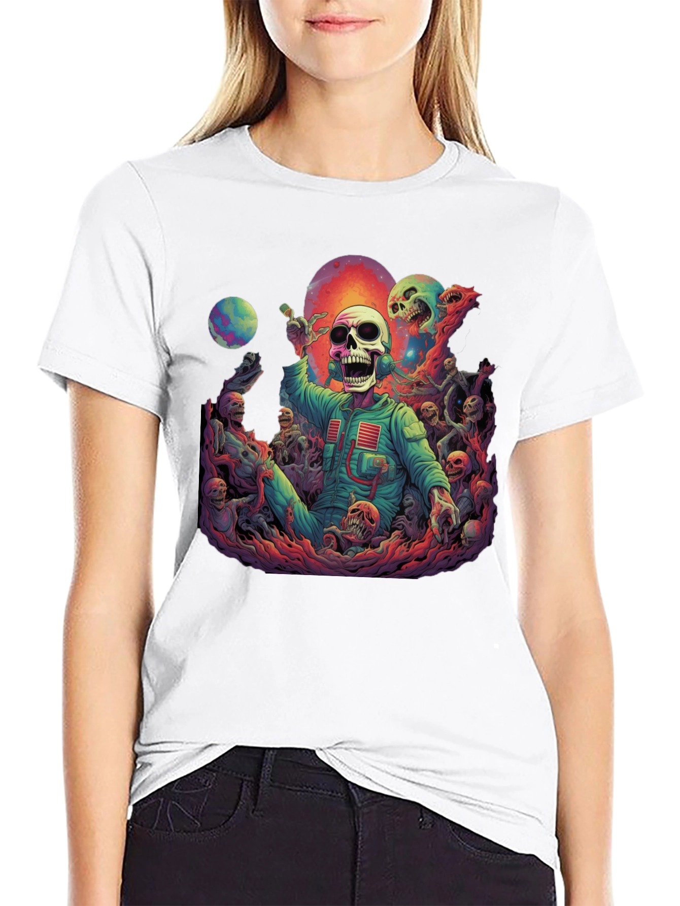 Cosmic Horror Skeleton Graphic Tee