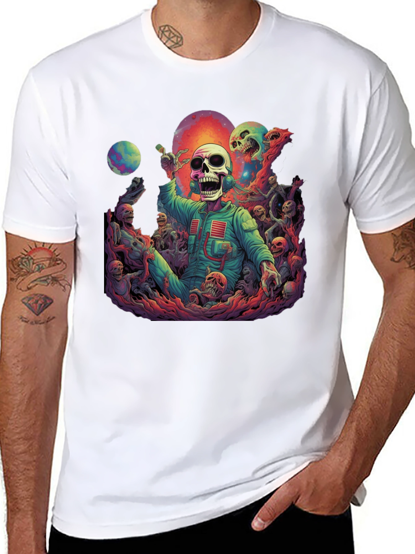 Cosmic Horror Skeleton Graphic Tee