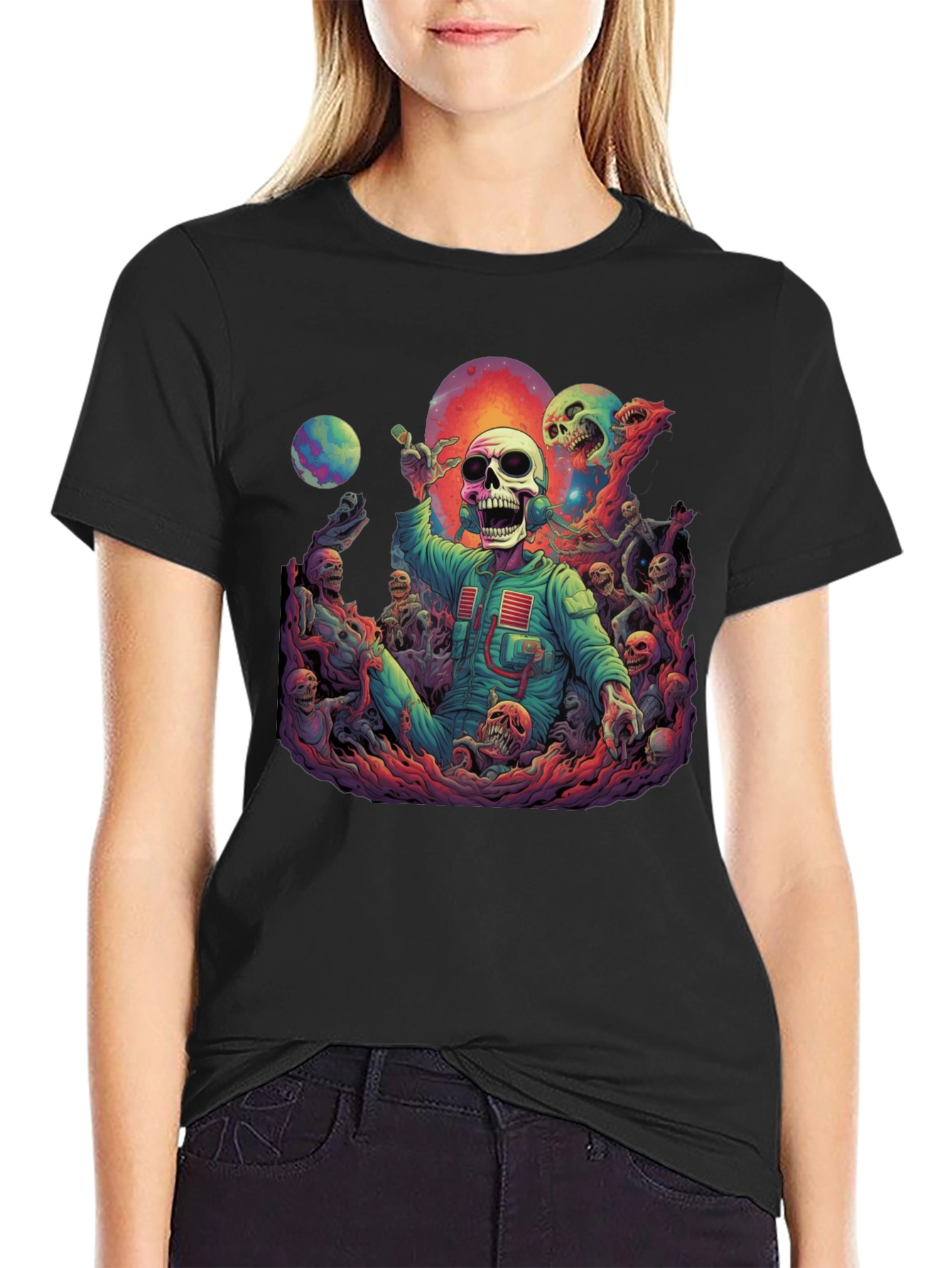 Cosmic Horror Skeleton Graphic Tee