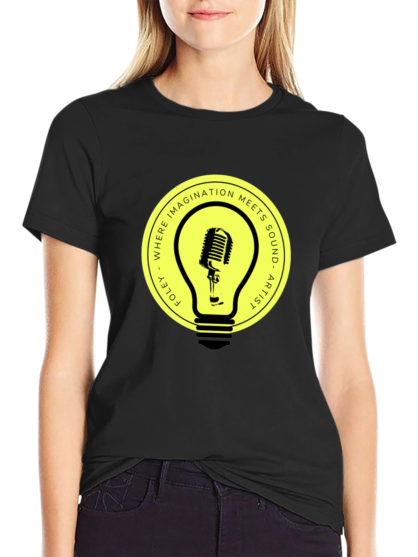 Foley Artist Microphone Lightbulb Graphic Tee