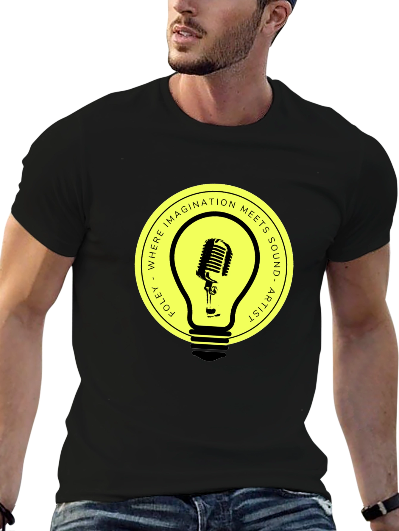 Foley Artist Microphone Lightbulb Graphic Tee