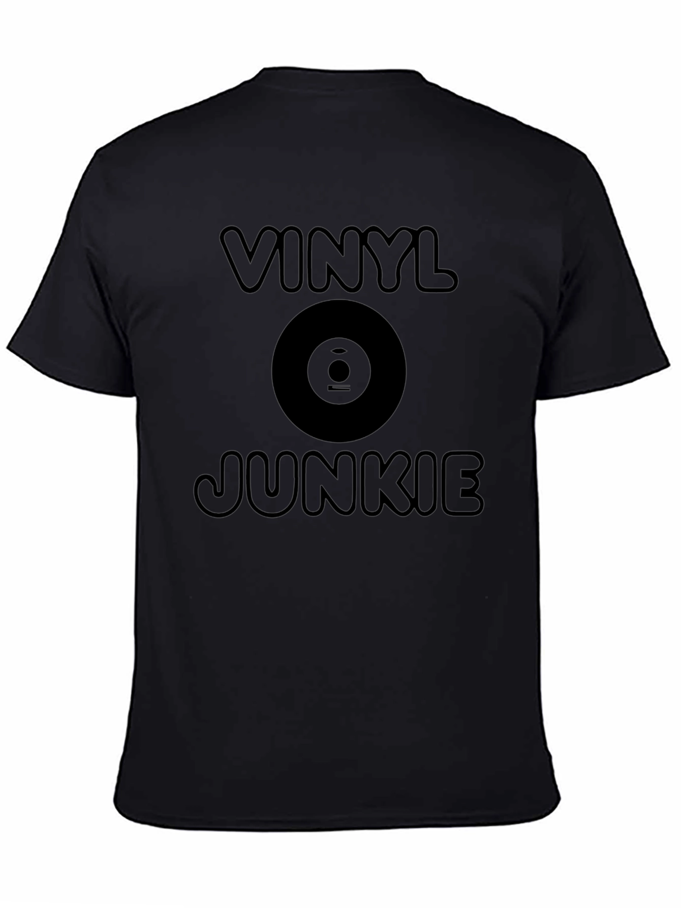 Vinyl Junkie T-Shirt - Black Graphic Tee