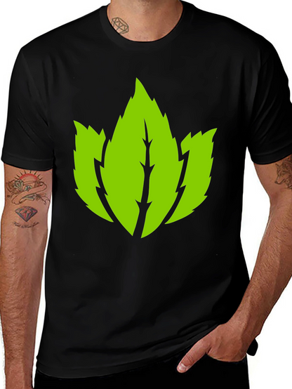Leaf Graphic Black T-Shirt