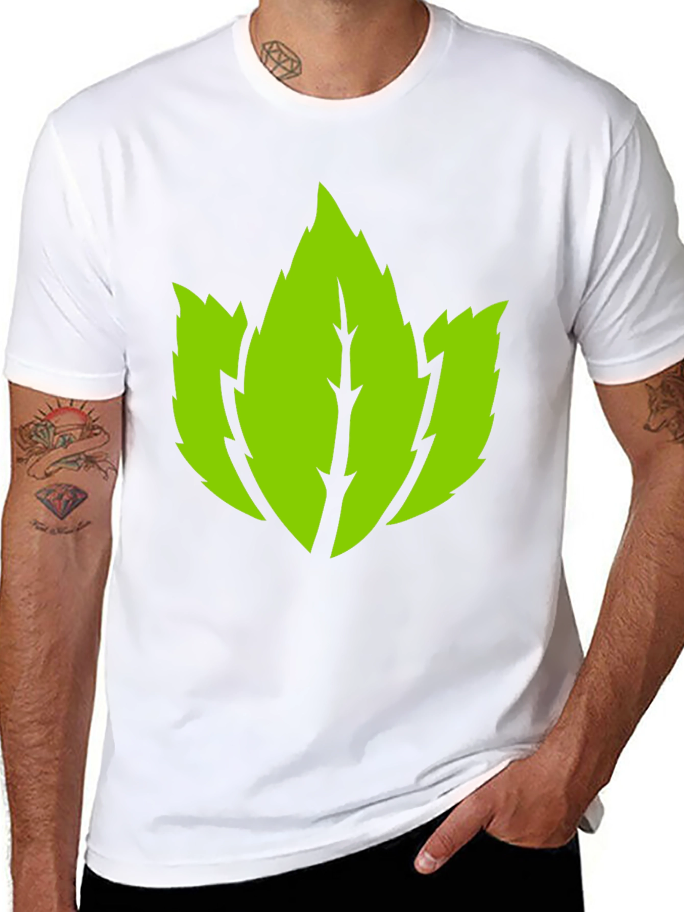 Leaf Graphic Black T-Shirt
