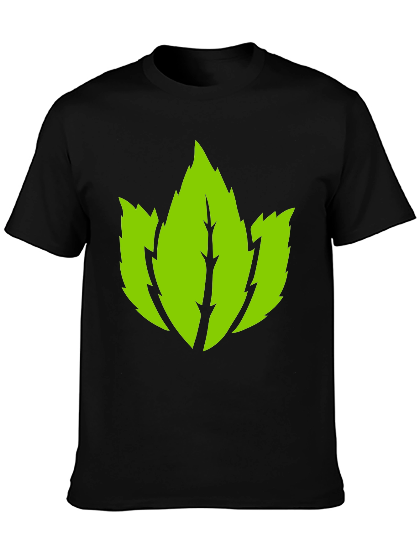 Leaf Graphic Black T-Shirt