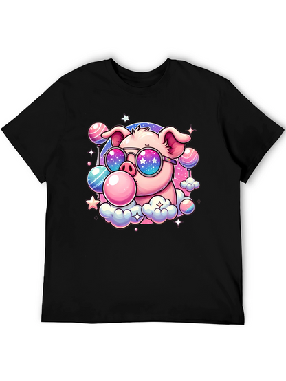 Cool Pig Bubble Gum Graphic Tee - Black