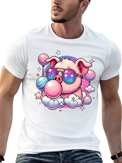 Cool Pig Bubble Gum Graphic Tee - Black