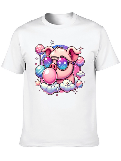 Cool Pig Bubble Gum Graphic Tee - Black