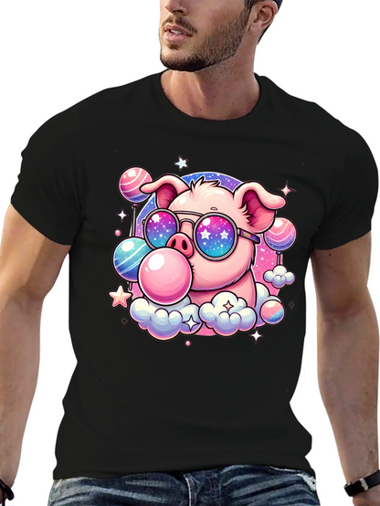 Cool Pig Bubble Gum Graphic Tee - Black