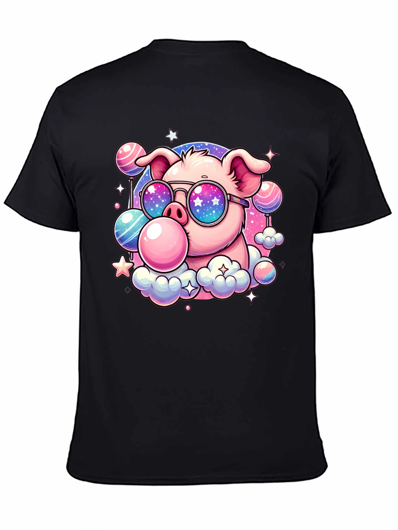 Cool Pig Bubble Gum Graphic Tee - Black