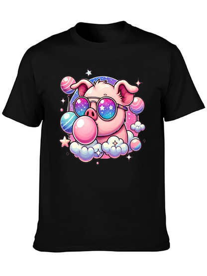 Cool Pig Bubble Gum Graphic Tee - Black