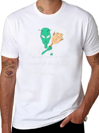 Alien Identity Black T-Shirt - Be Yourself Fiction Quote