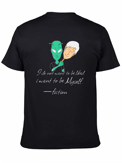 Alien Identity Black T-Shirt - Be Yourself Fiction Quote
