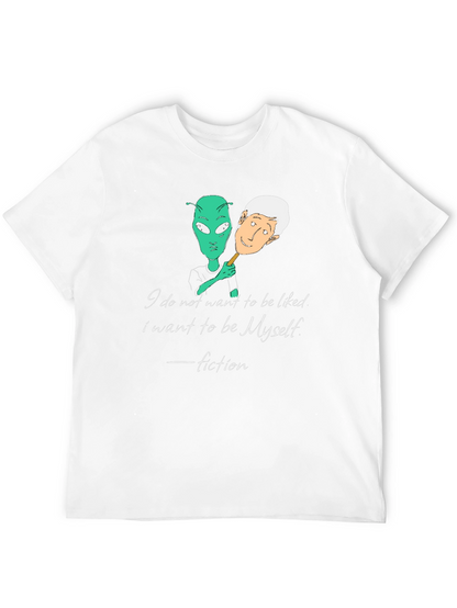 Alien Identity Black T-Shirt - Be Yourself Fiction Quote