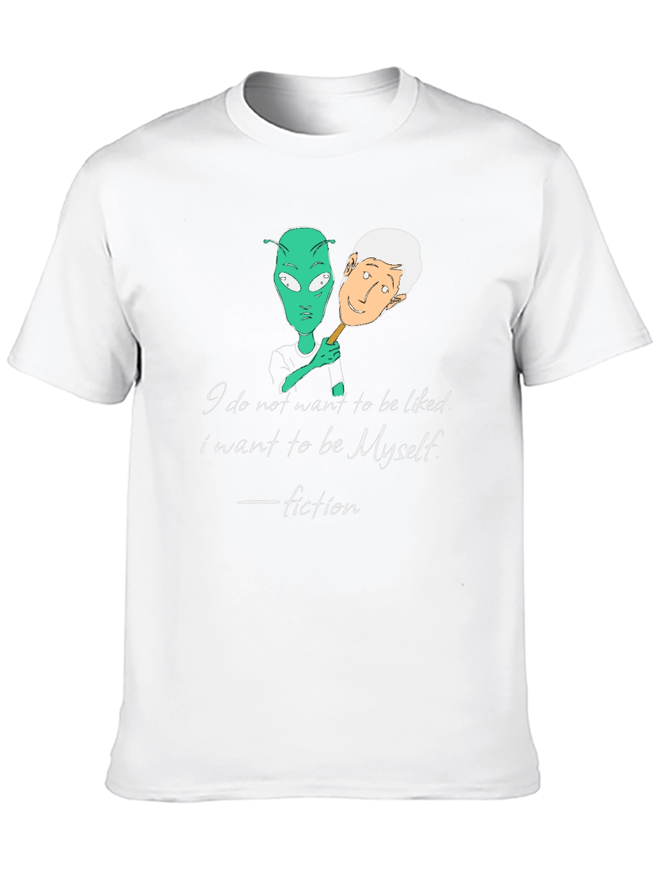 Alien Identity Black T-Shirt - Be Yourself Fiction Quote