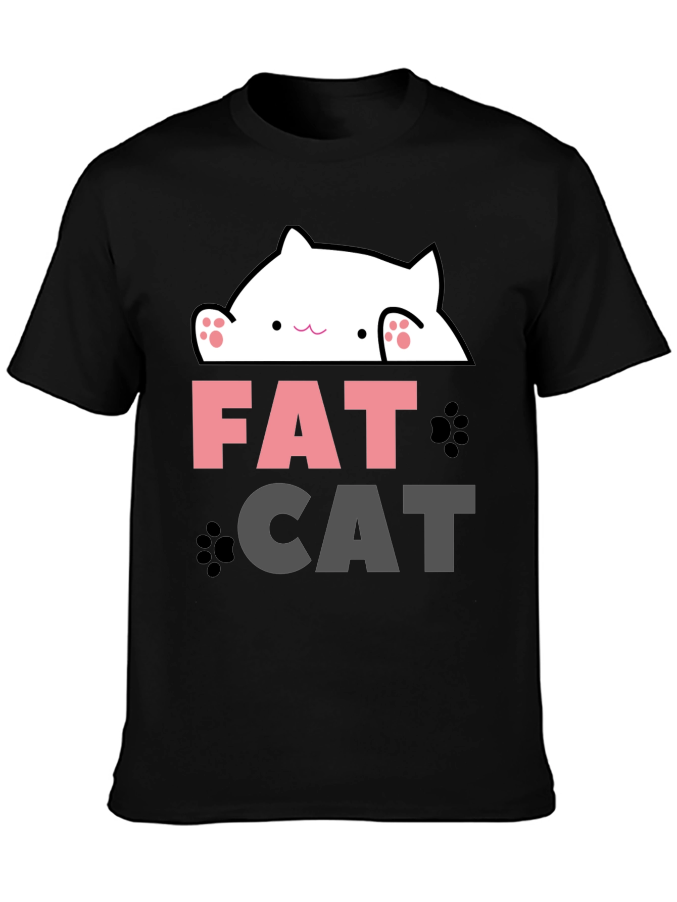 Funny Fat Cat Graphic T-Shirt - Cute Kitten Design