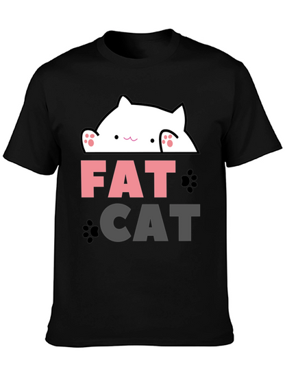 Funny Fat Cat Graphic T-Shirt - Cute Kitten Design