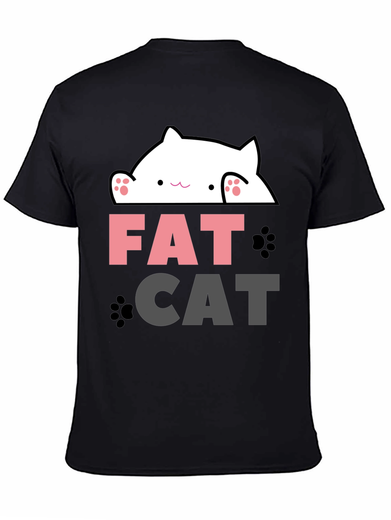 Funny Fat Cat Graphic T-Shirt - Cute Kitten Design