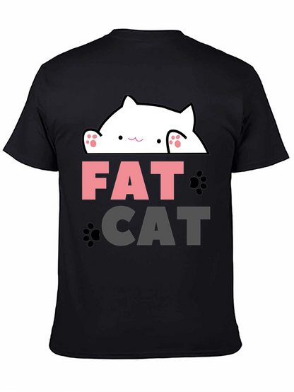 Funny Fat Cat Graphic T-Shirt - Cute Kitten Design