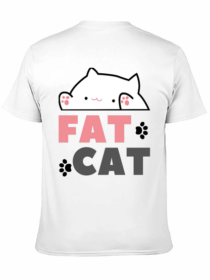 Funny Fat Cat Graphic T-Shirt - Cute Kitten Design