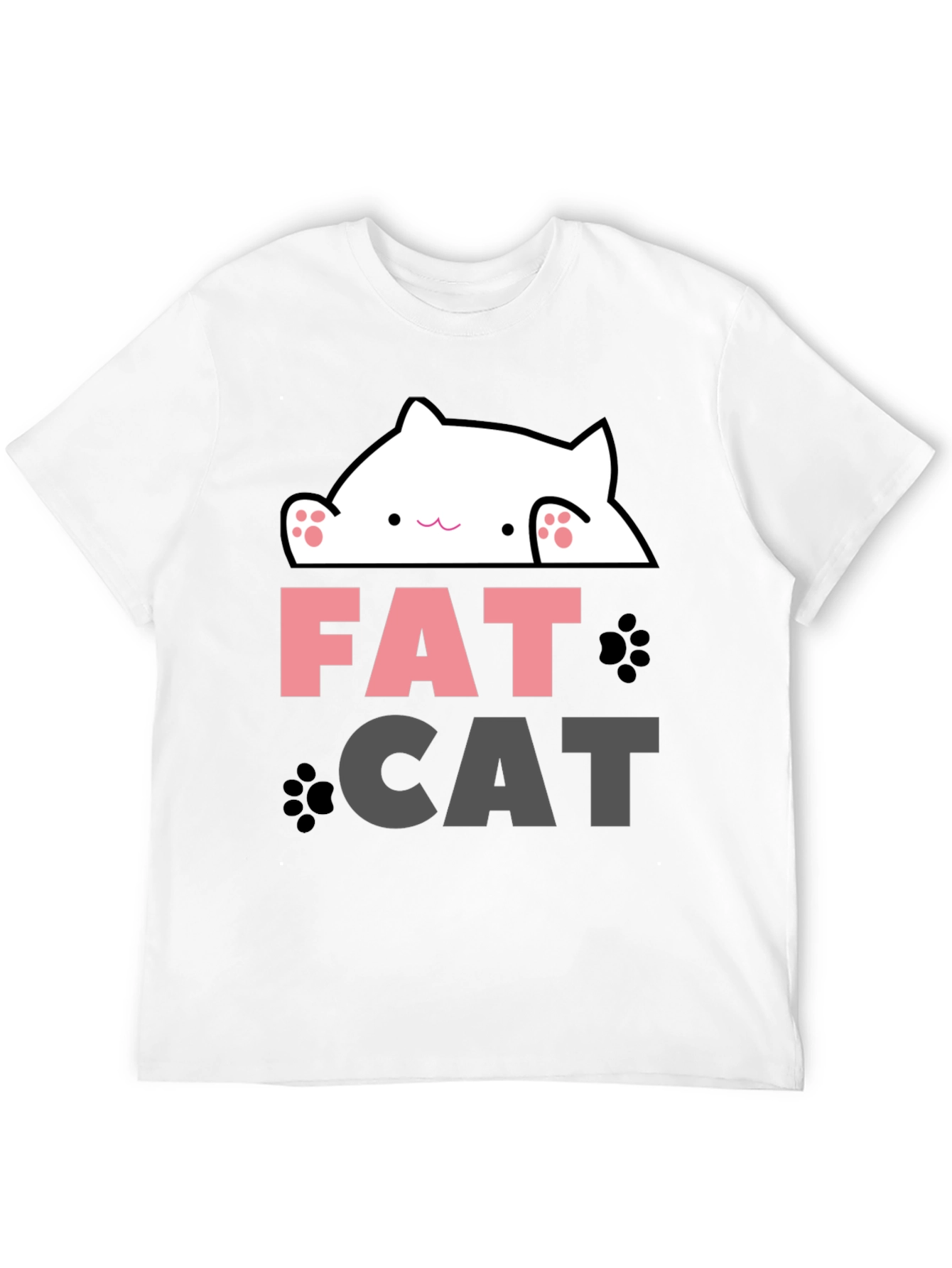 Funny Fat Cat Graphic T-Shirt - Cute Kitten Design