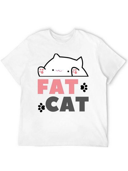 Funny Fat Cat Graphic T-Shirt - Cute Kitten Design