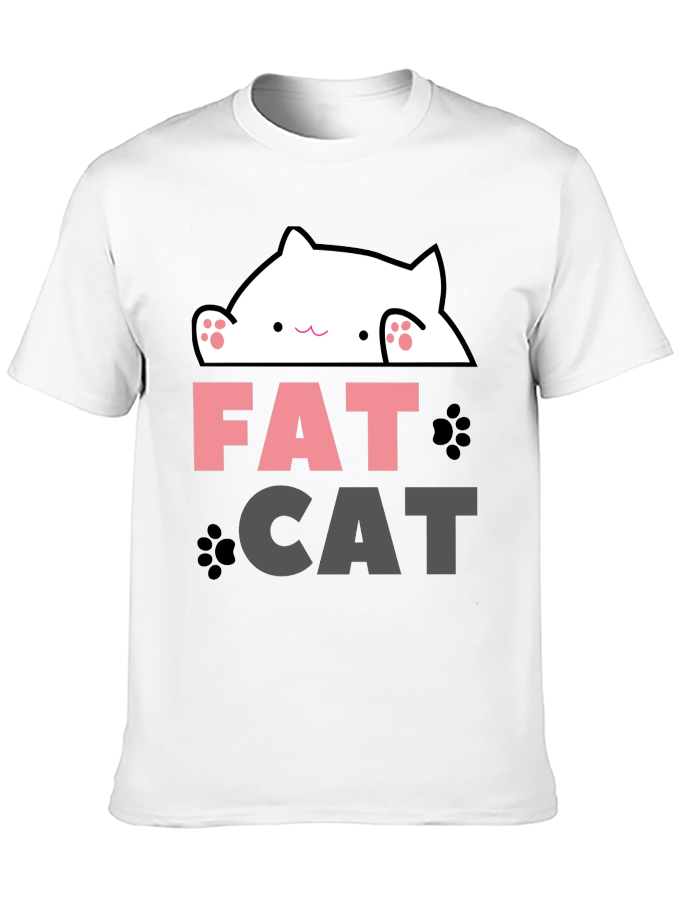 Funny Fat Cat Graphic T-Shirt - Cute Kitten Design