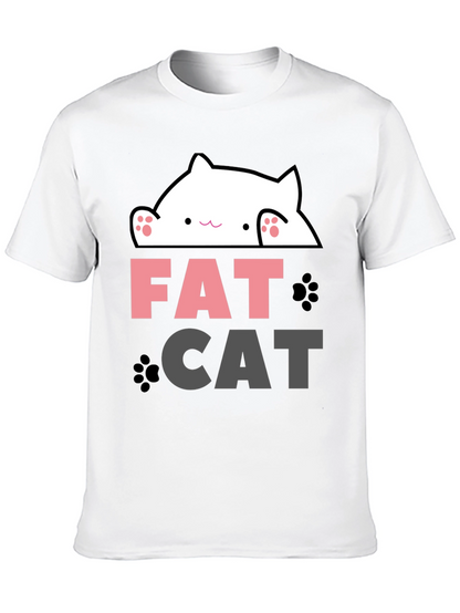 Funny Fat Cat Graphic T-Shirt - Cute Kitten Design