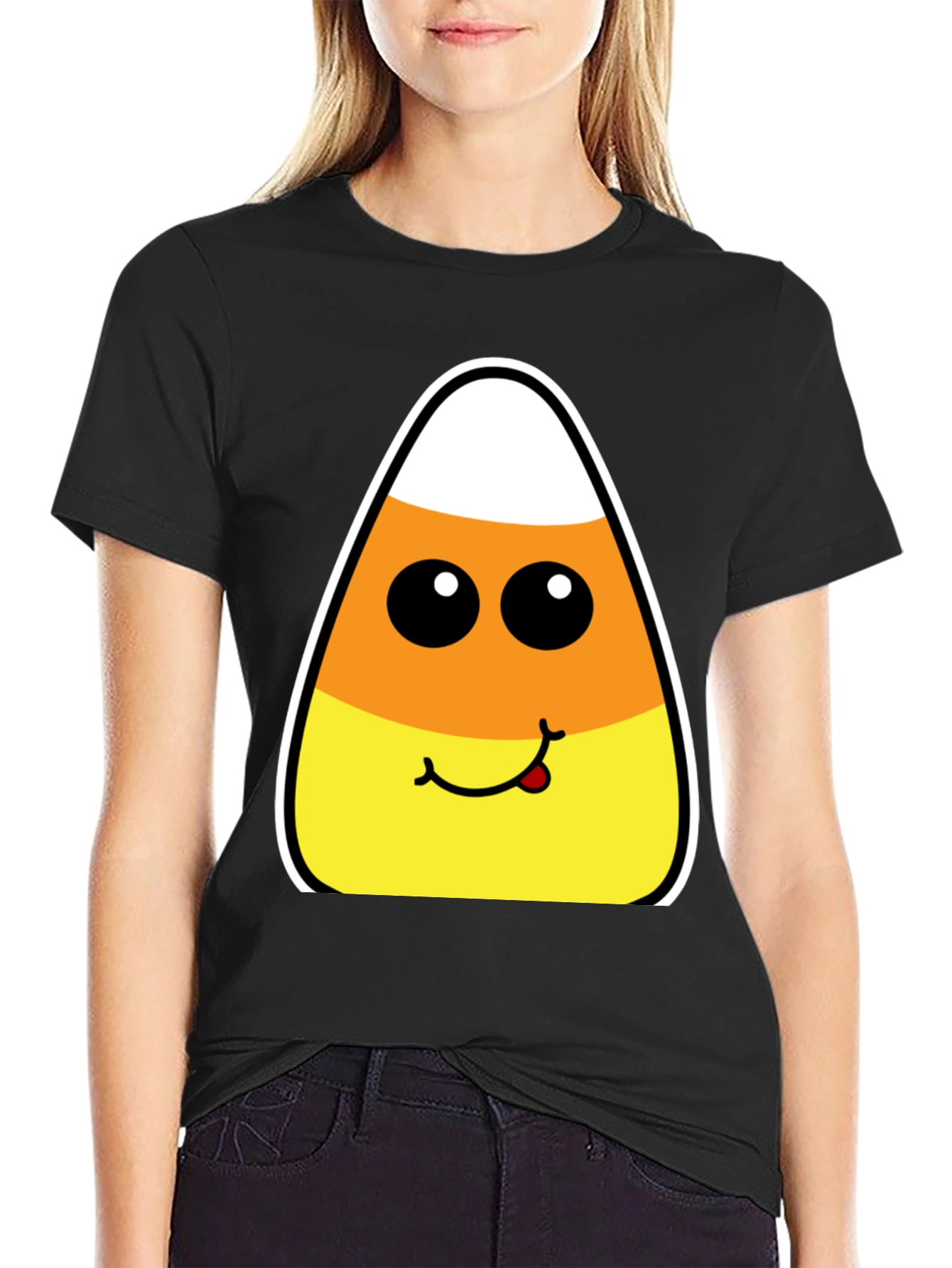 Candy Corn Face Halloween T-Shirt