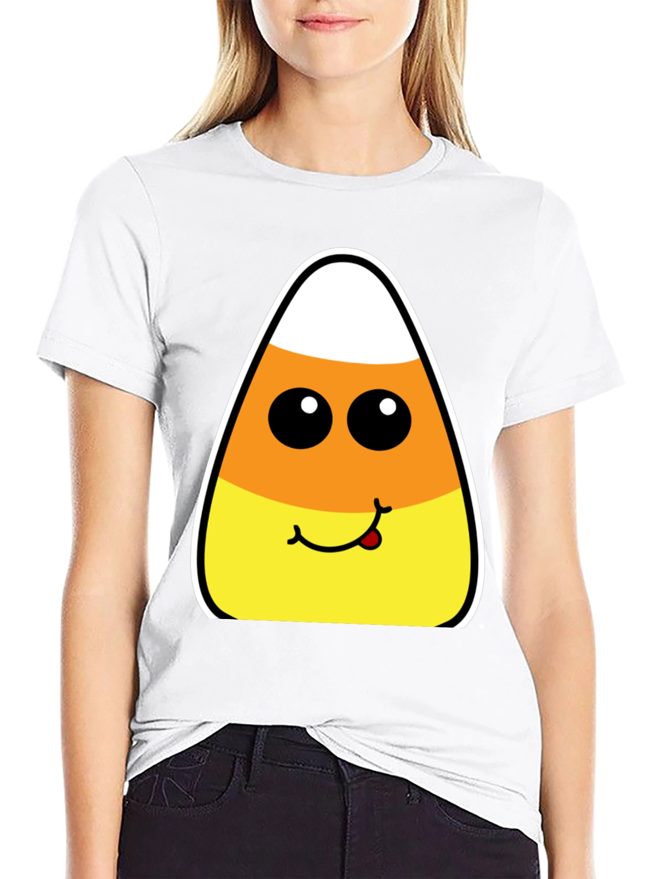 Candy Corn Face Halloween T-Shirt