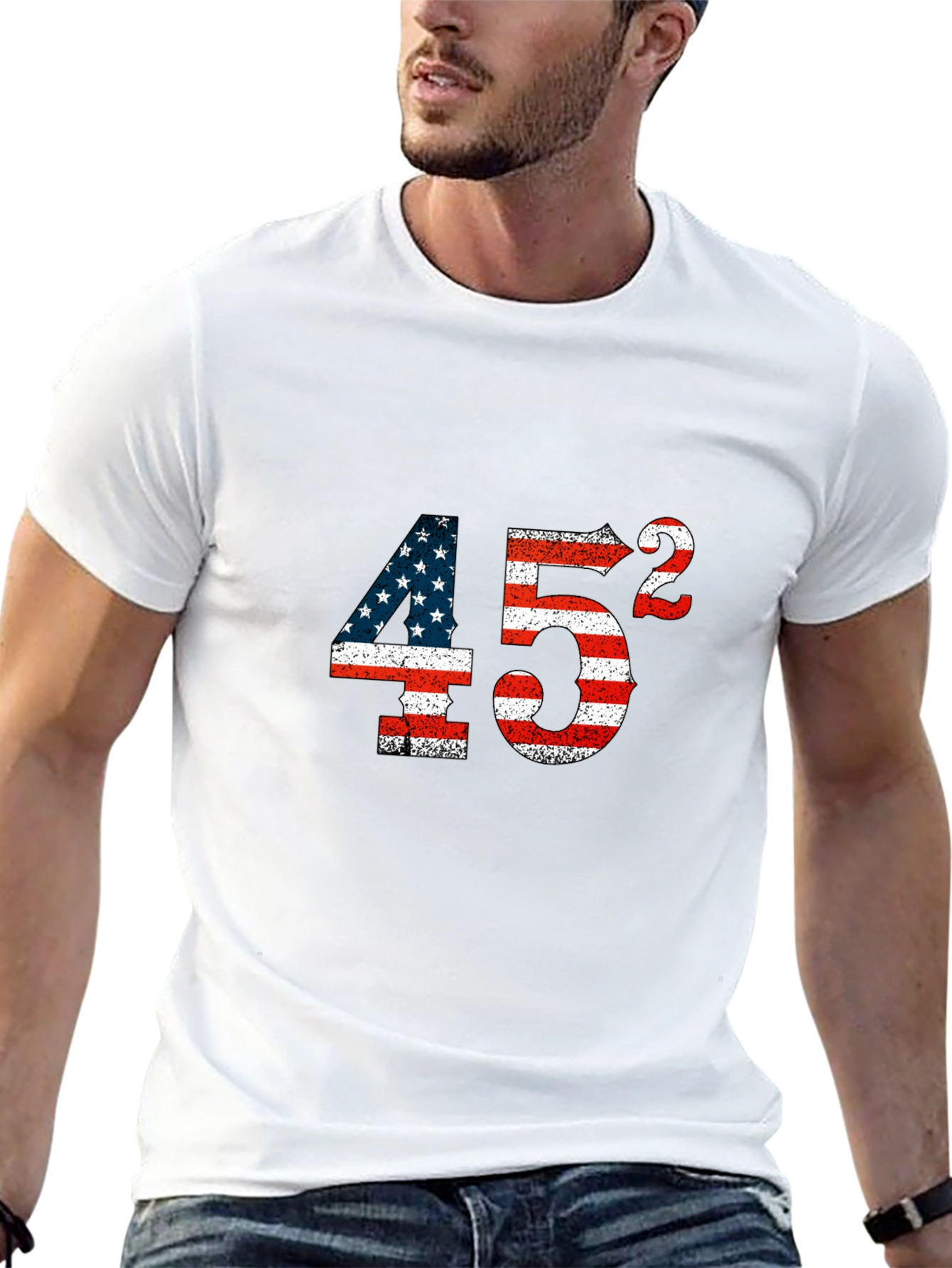 45 Squared American Flag Graphic Tee