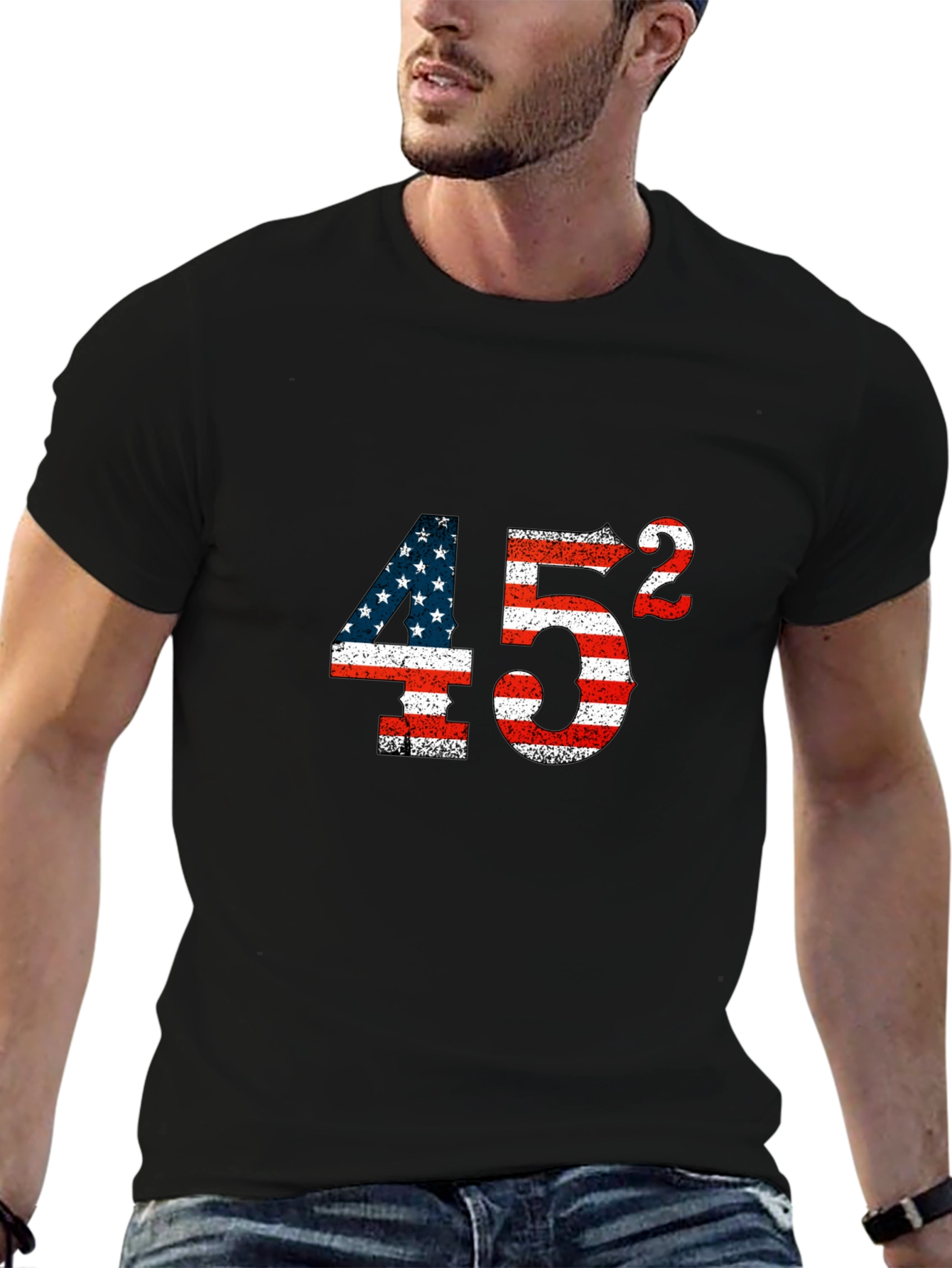 45 Squared American Flag Graphic Tee