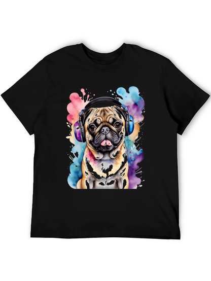Pug DJ Graphic Tee - Funky Dog Lovers Shirt