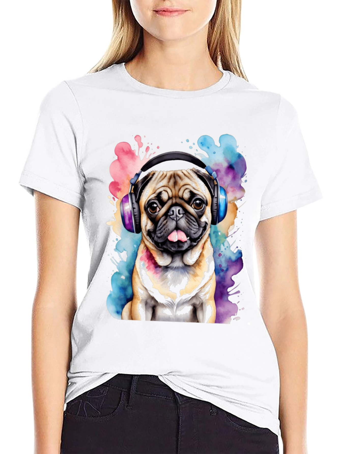 Pug DJ Graphic Tee - Funky Dog Lovers Shirt