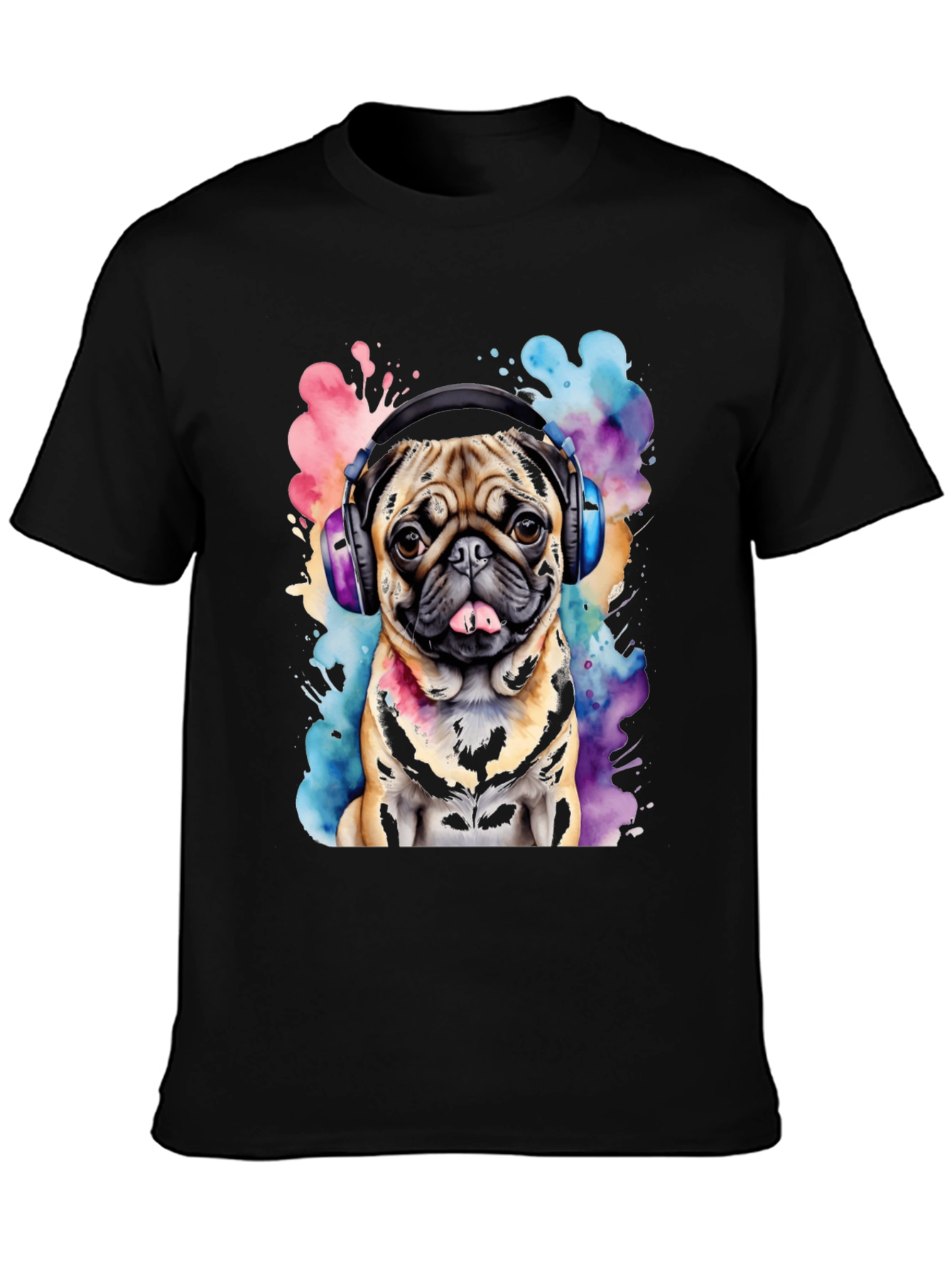 Pug DJ Graphic Tee - Funky Dog Lovers Shirt