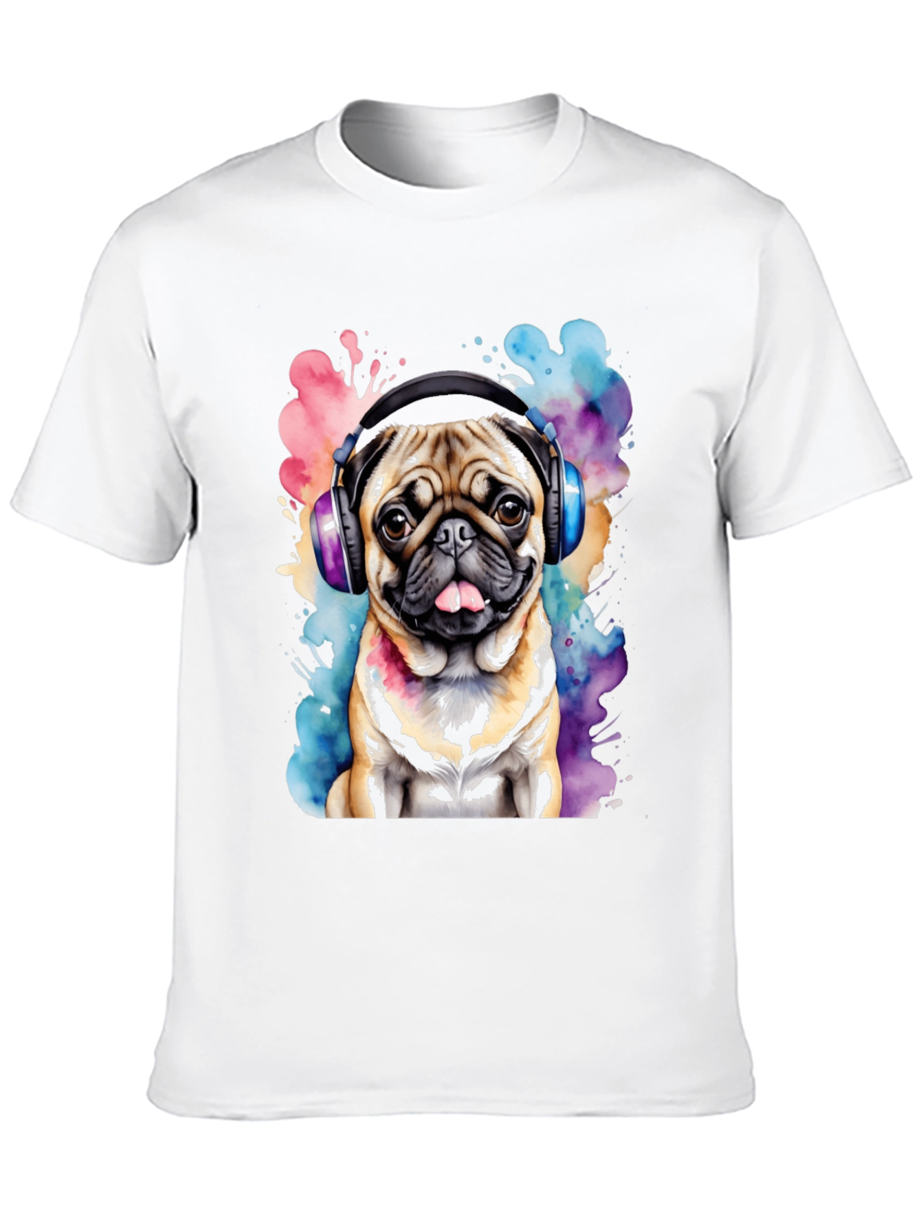 Pug DJ Graphic Tee - Funky Dog Lovers Shirt