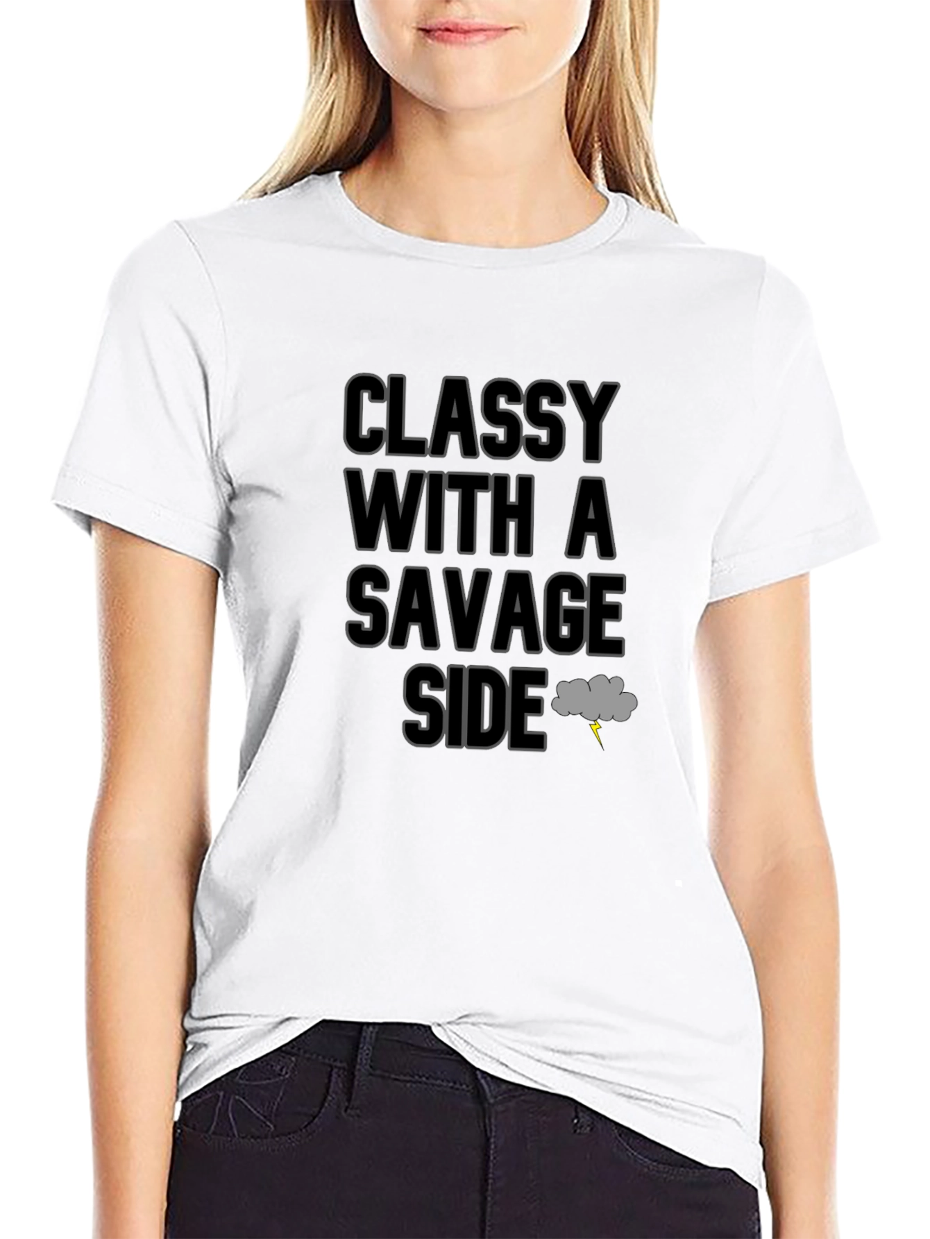 Classy With a Savage Side Black T-Shirt