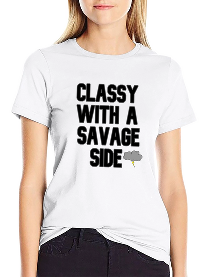 Classy With a Savage Side Black T-Shirt