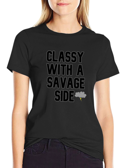 Classy With a Savage Side Black T-Shirt