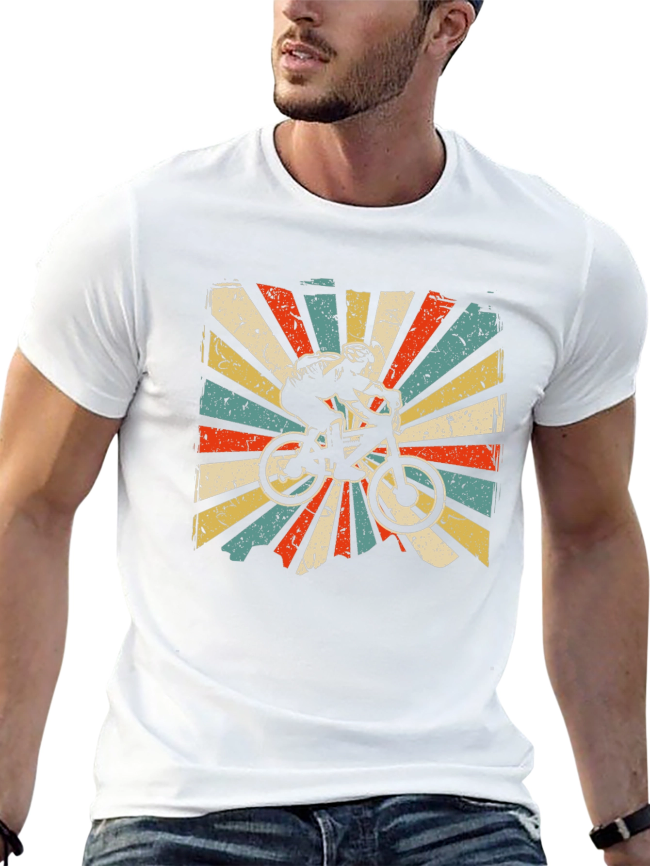 Retro Mountain Biker Graphic T-Shirt