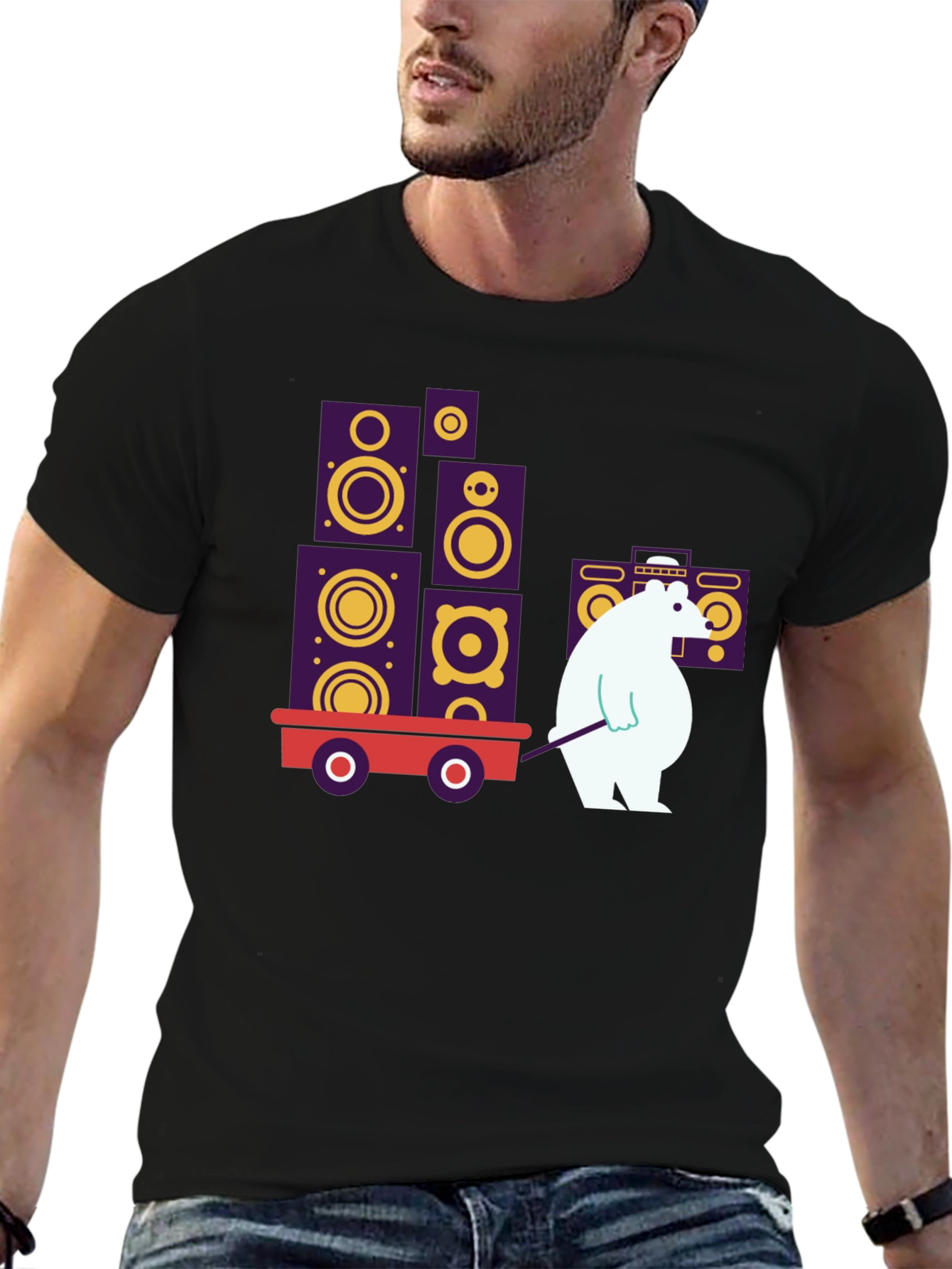 Cool Graphic Tee - Bear Hauling Speakers