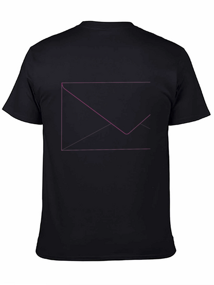 Mens Black T-Shirt with Abstract Geometric Design