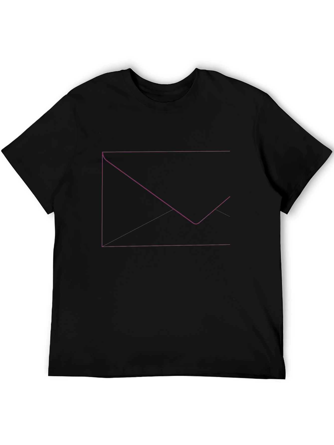 Mens Black T-Shirt with Abstract Geometric Design