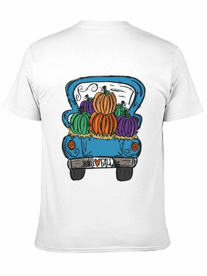 Fall Pumpkin Truck Graphic Tee - Black